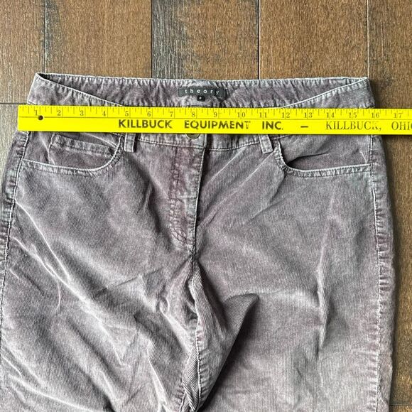 Theory corduroy flare leg pants women’s size 8 gray purple hippie boho casual mi - Picture 6 of 11